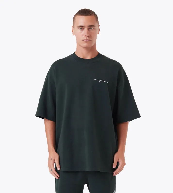 Rugger Fleece Tee Forest sold by Zanerobe