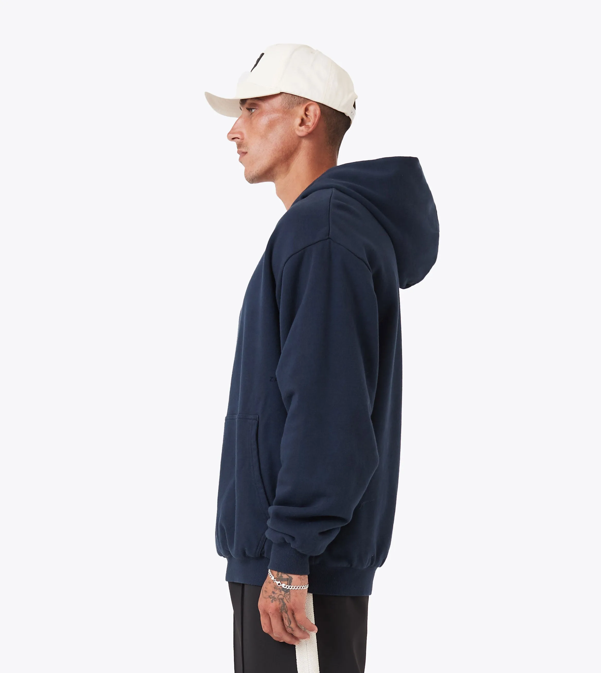 Double Down Hoodie Navy sold by Zanerobe product image thumbnail 4