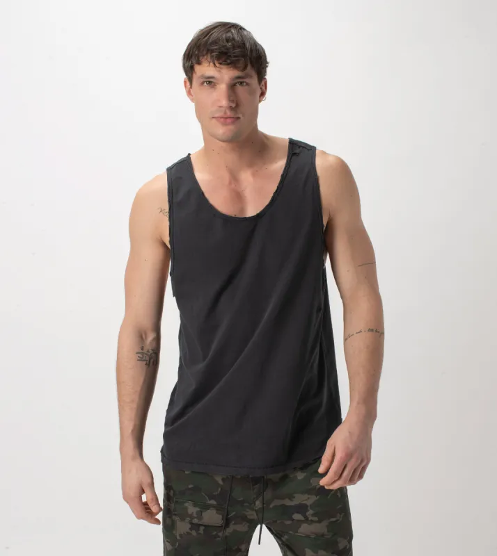 Ripped Rugger Tank GD Black sold by Zanerobe