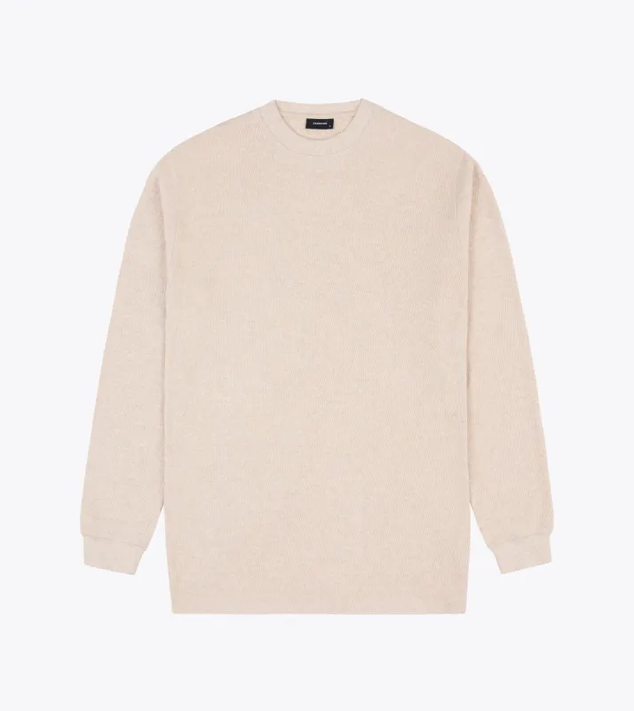 Thermal Box LS Tee Natural Marle sold by Zanerobe