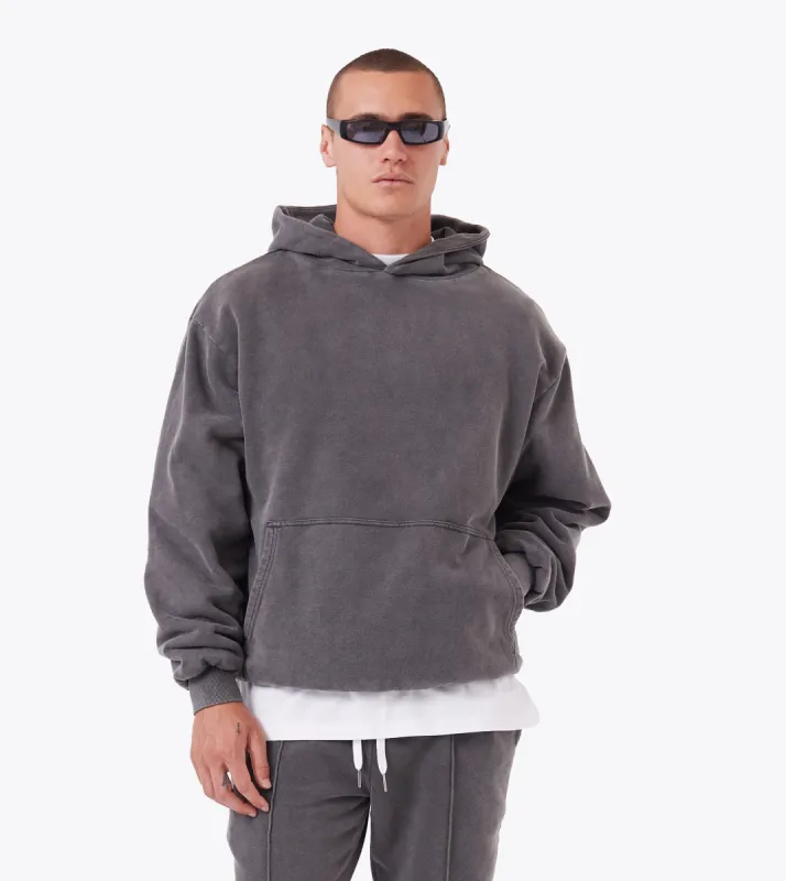 Double-Down Hoodie Ash Grey sold by Zanerobe