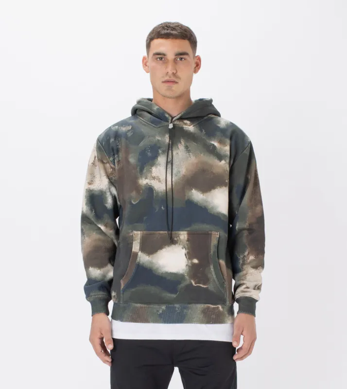 Lowgo Hood Sweat Washed Camo sold by Zanerobe