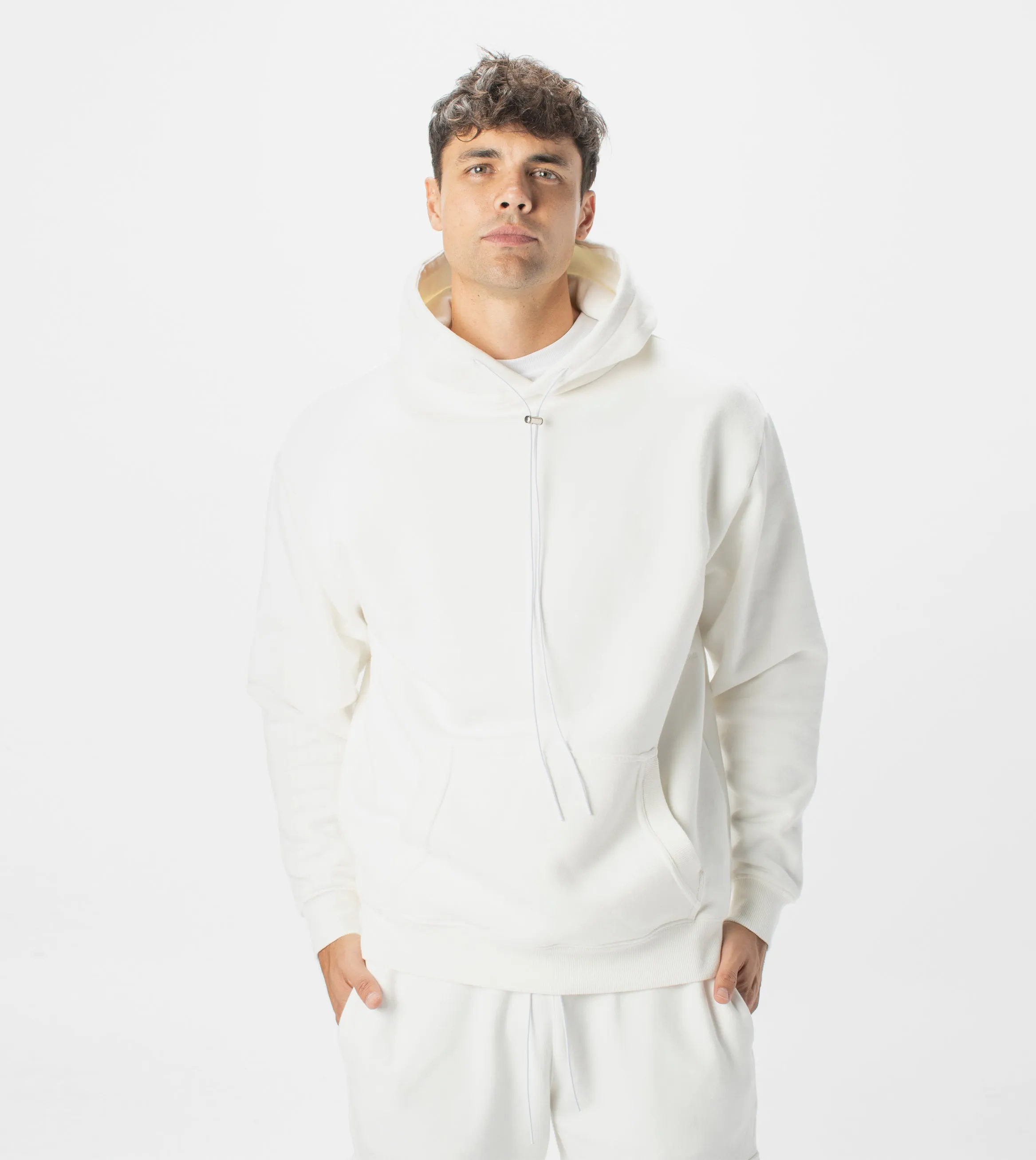 Lowgo Hood Sweat Milk sold by Zanerobe