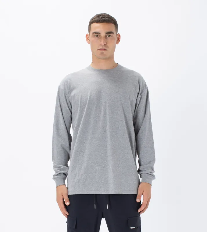 Box LS Tee Dk Grey Marle sold by Zanerobe