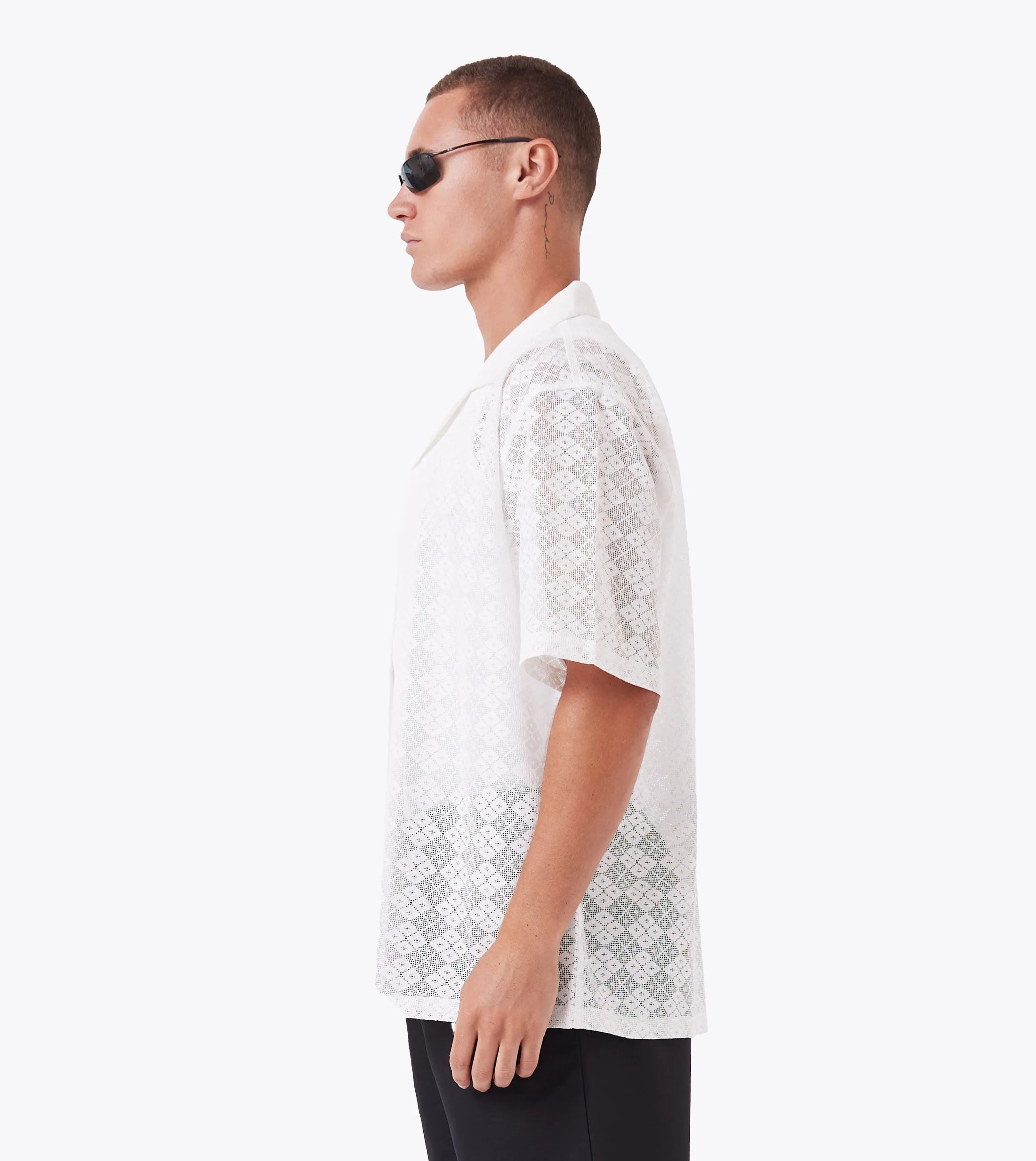 Lace Holiday SS Shirt White sold by Zanerobe product image thumbnail 4
