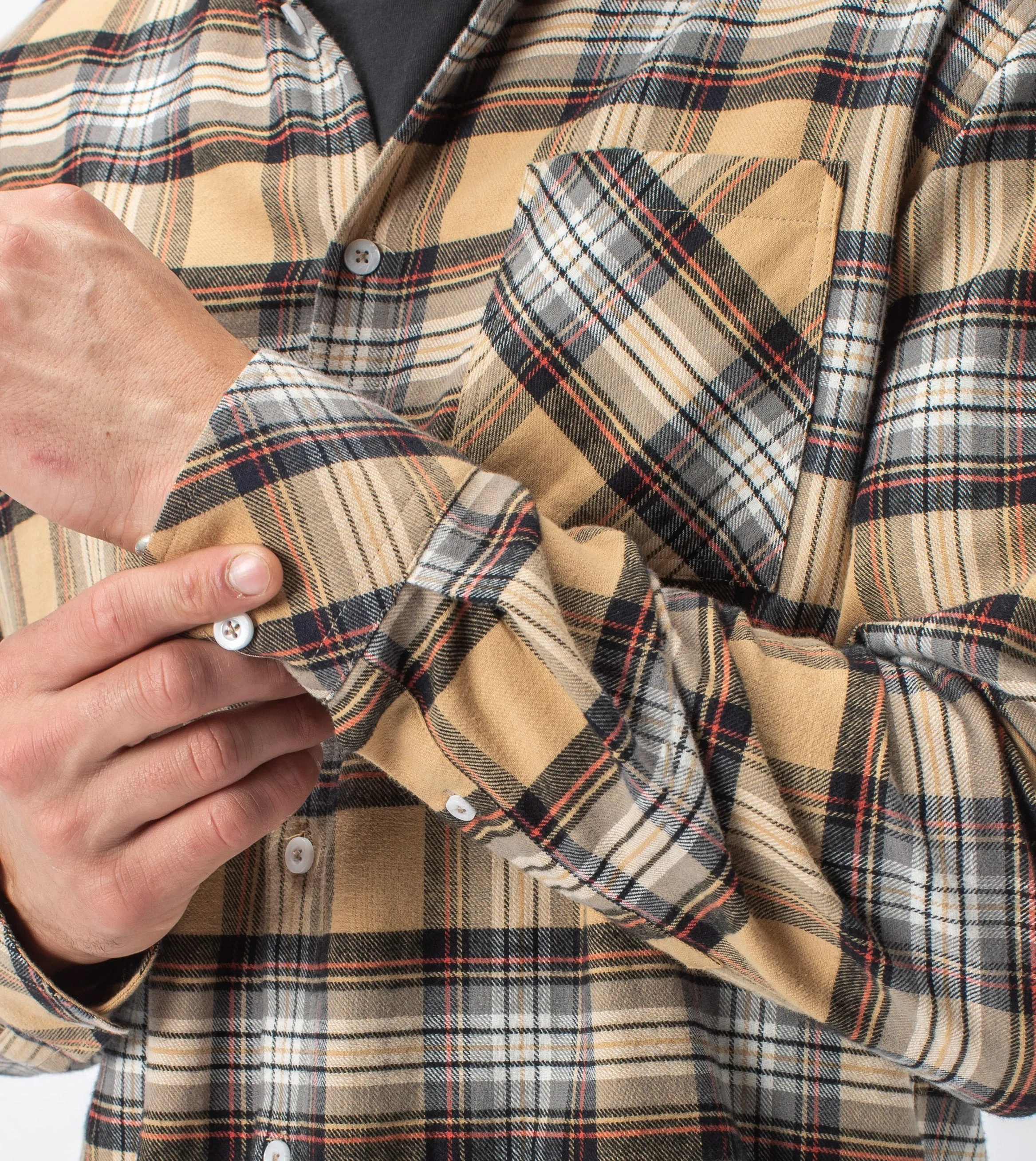 Checker Flannel LS Shirt Sun/Milk sold by Zanerobe product image thumbnail 3