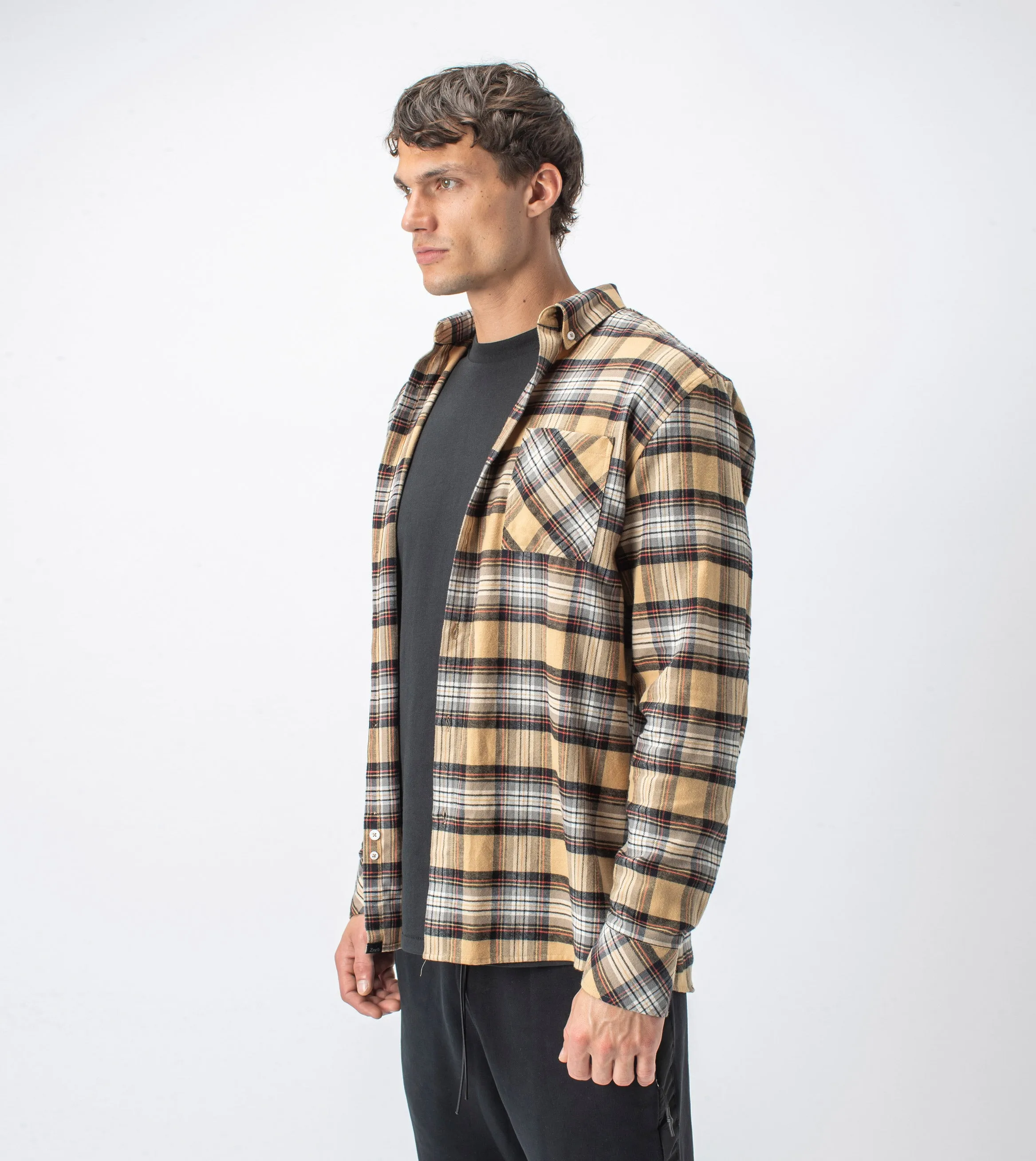 Checker Flannel LS Shirt Sun/Milk sold by Zanerobe product image thumbnail 2