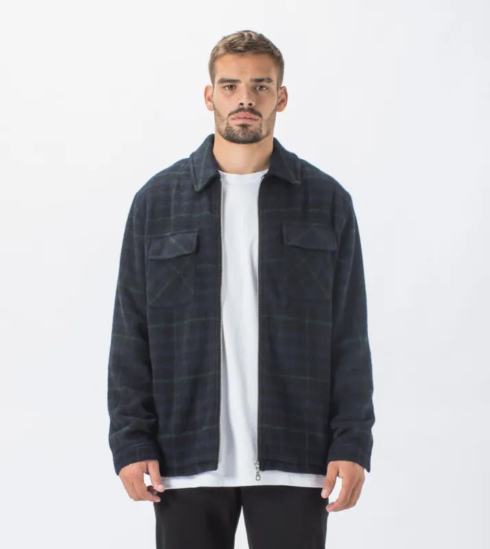 Plaid Work Jacket Forest/Ink sold by Zanerobe