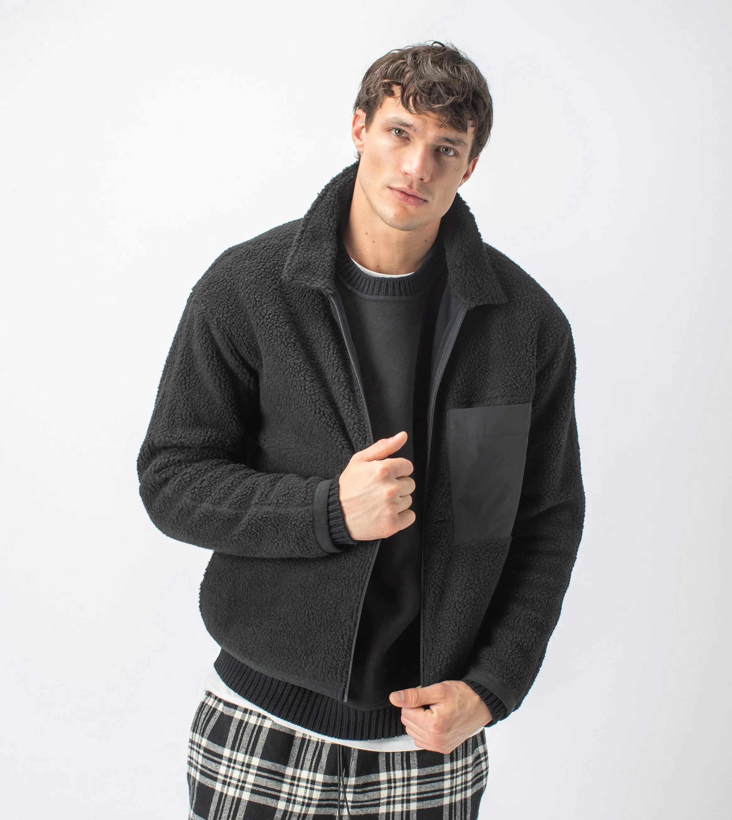 Sherpa Liner Jacket Black sold by Zanerobe