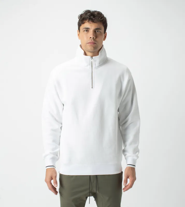 Track Zip Sweat White sold by Zanerobe