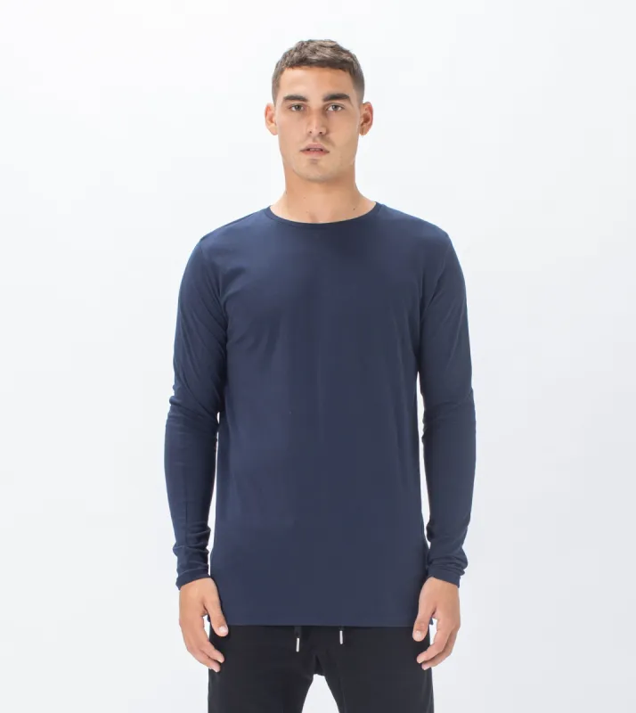 Flintlock LS Tee Indigo sold by Zanerobe