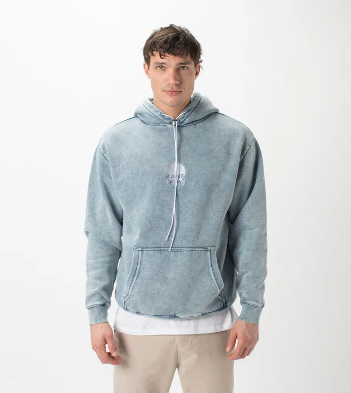 Imprint Lowgo Hood Sweat Salt Blue sold by Zanerobe