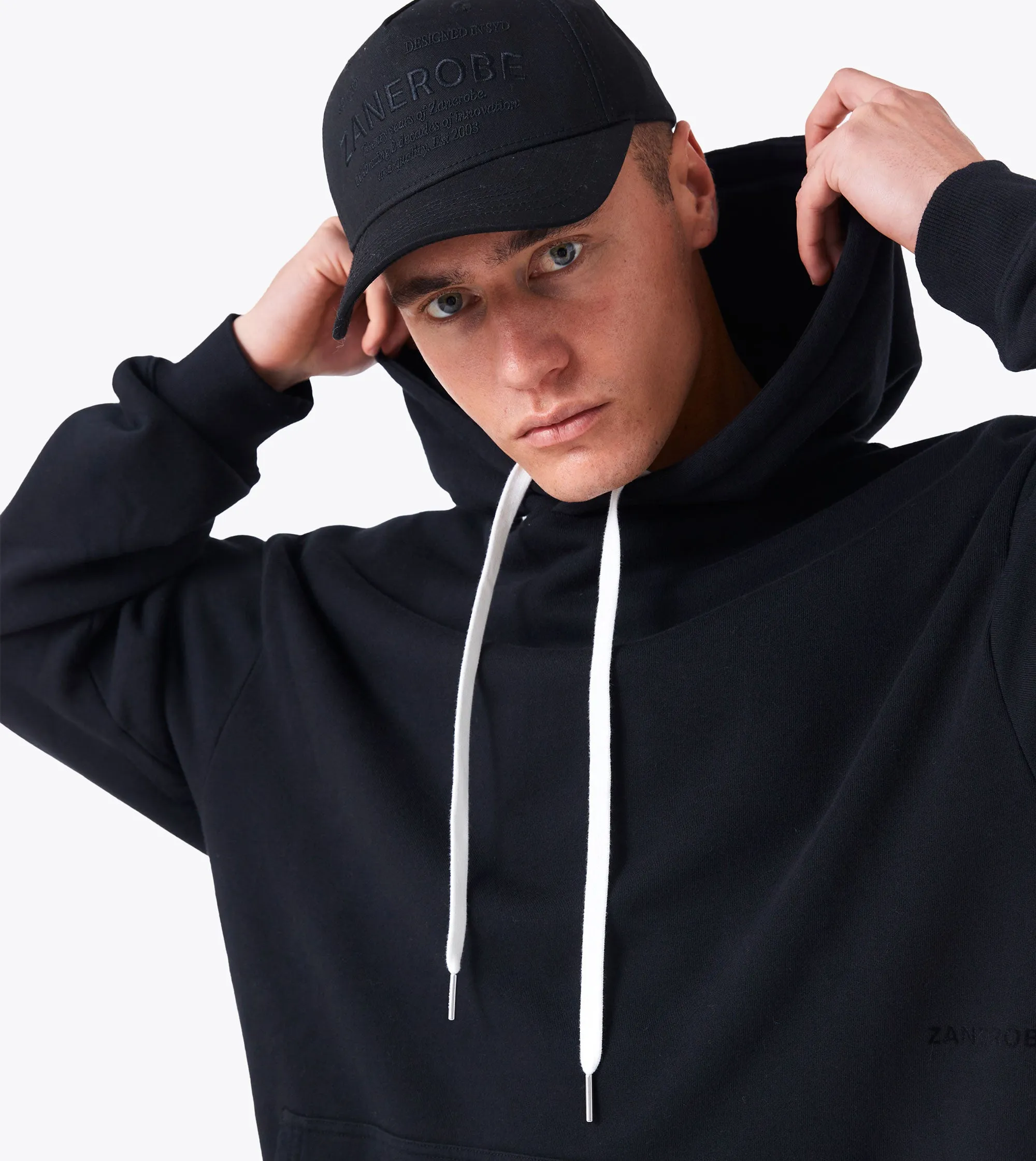 Label Orgo Hood Sweat Black sold by Zanerobe product image thumbnail 5