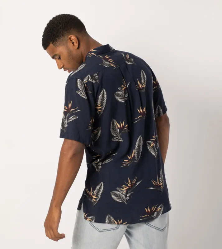 Paradise SS Shirt Navy sold by Zanerobe
