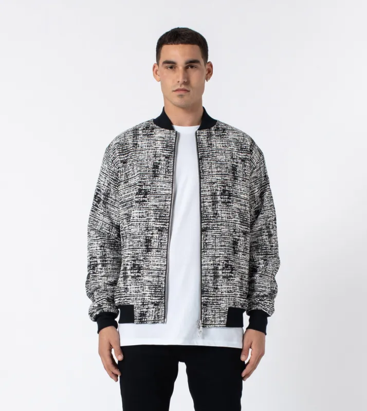Static Zane Bomber Jacket Black/White sold by Zanerobe