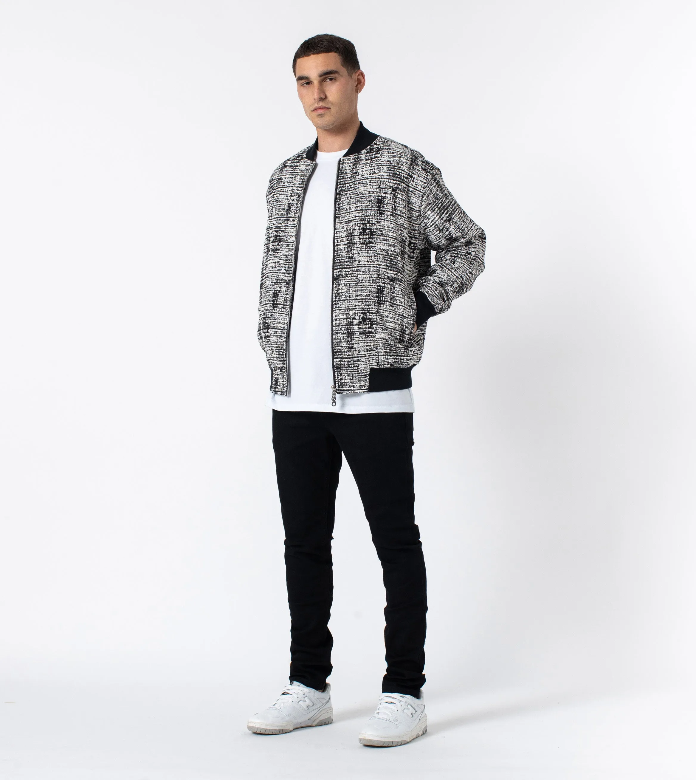 Static Zane Bomber Jacket Black/White sold by Zanerobe product image thumbnail 2