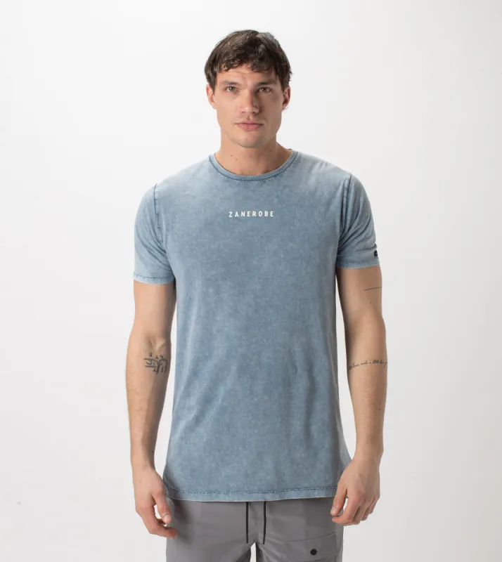 Logotype Flintlock Tee Salt Blue sold by Zanerobe