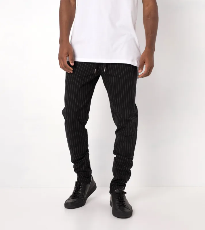 Pinstripe Unblockshot Chino Black/White - Sale sold by Zanerobe