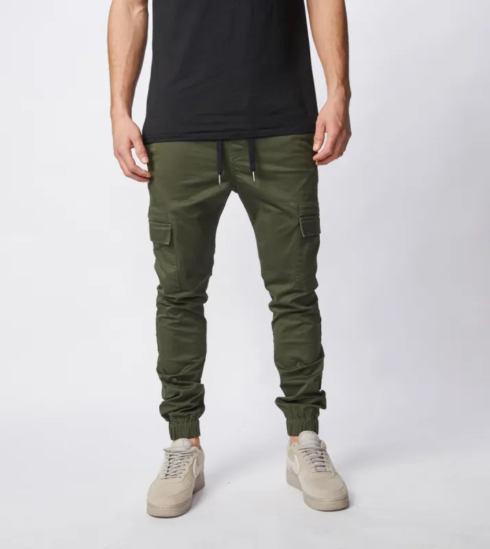 Sureshot Lightweight Cargo Jogger Military sold by Zanerobe