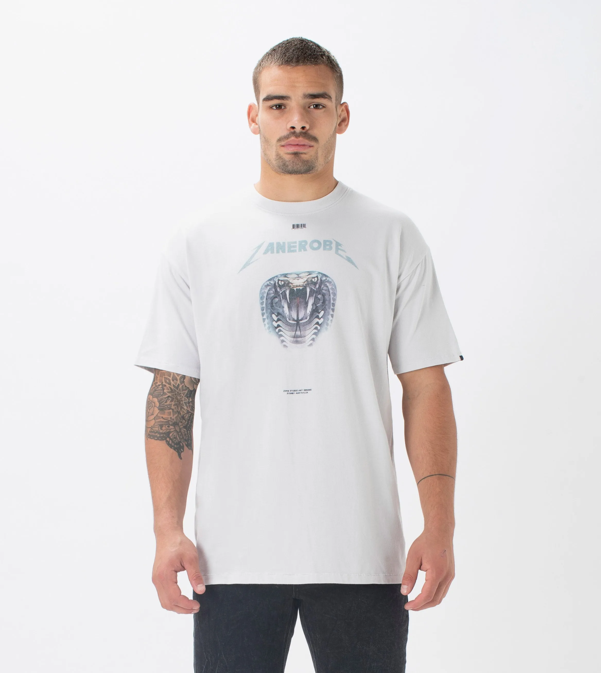 Snake Box Tee White sold by Zanerobe