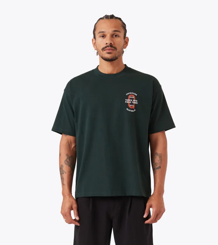 Track Team Box Crop Tee Forest sold by Zanerobe
