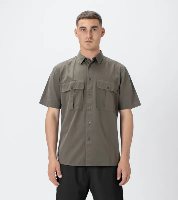 Work SS Shirt Dk Moss sold by Zanerobe
