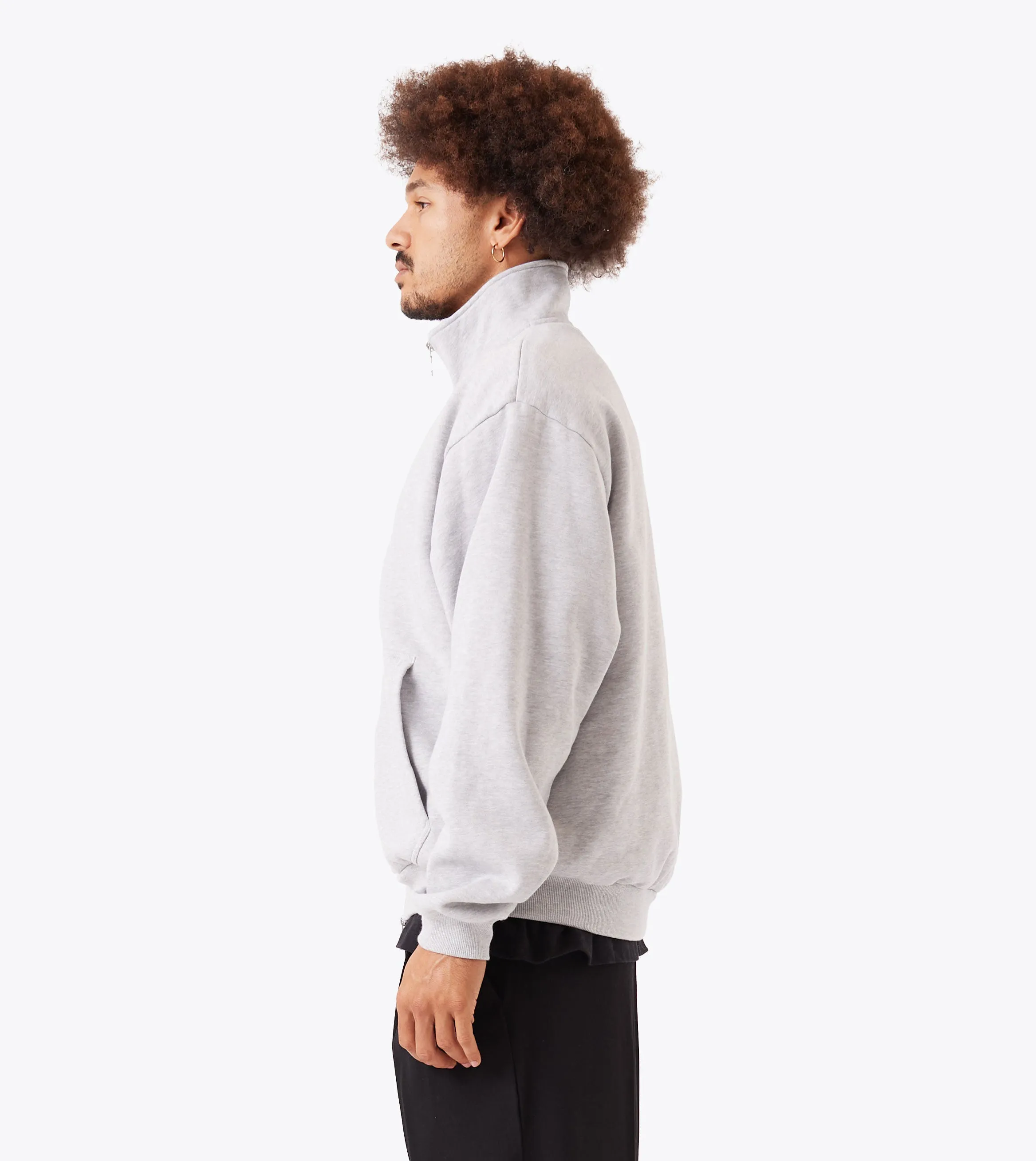 Zip Funnel Sweat Grey Marle sold by Zanerobe product image thumbnail 4