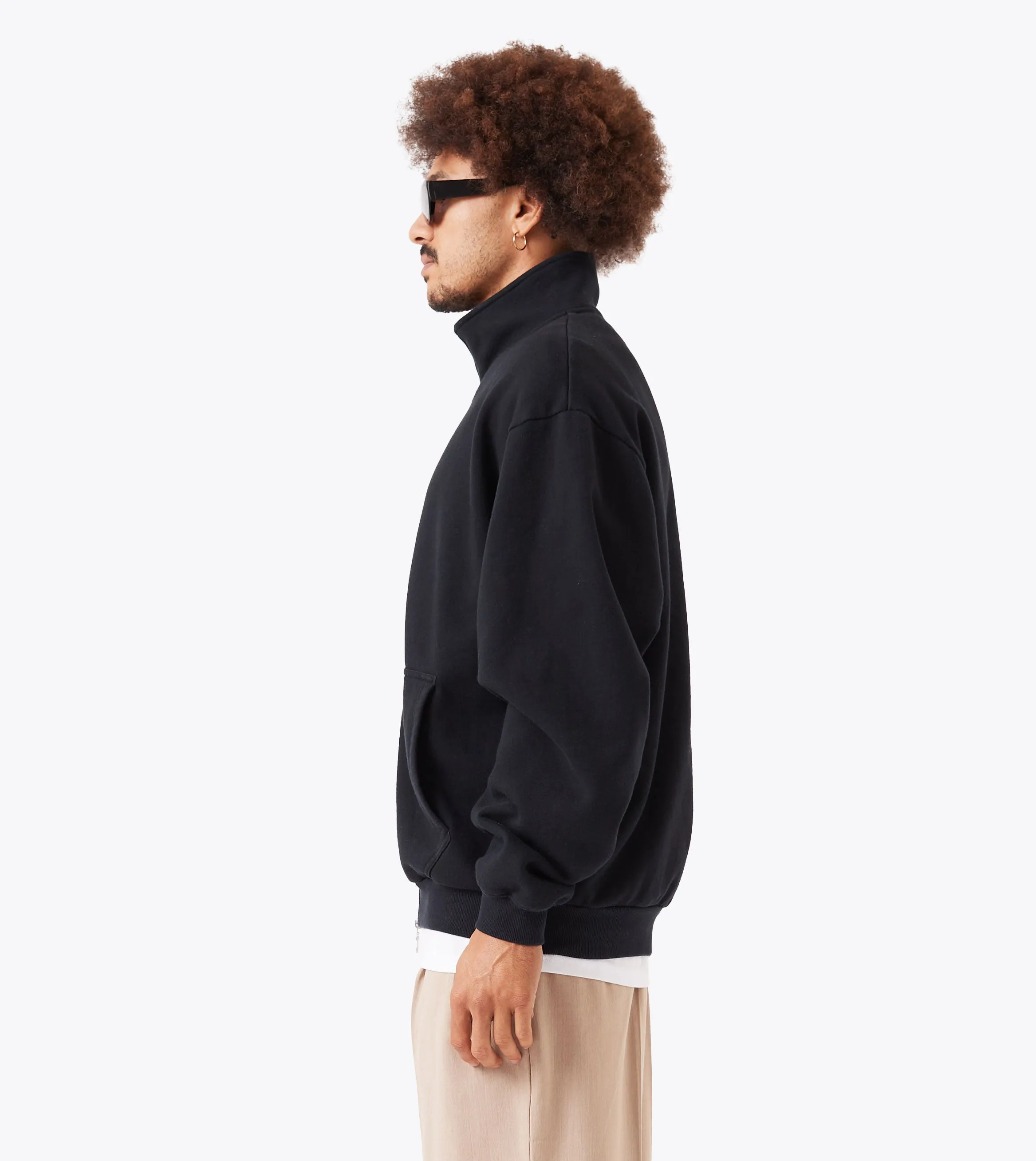 Zip Funnel Sweat Black sold by Zanerobe product image thumbnail 4