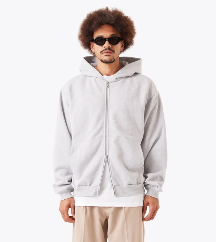 Box Zip Hood Grey Marle sold by Zanerobe