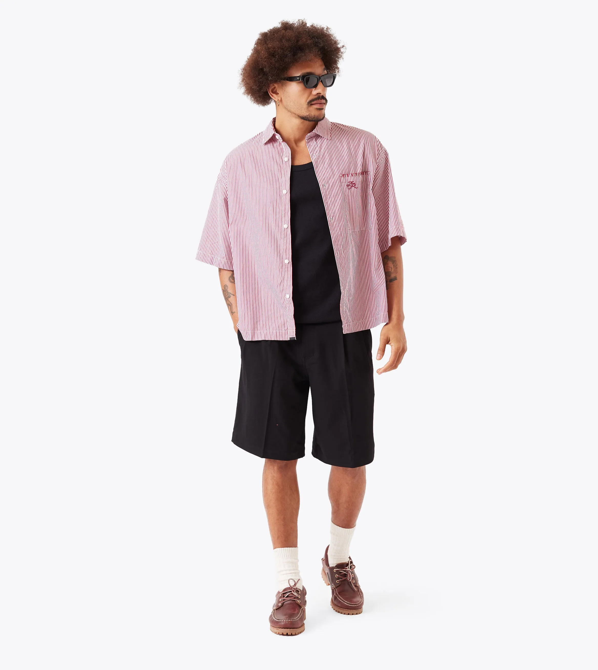 Box Crop Shirt Red Stripe sold by Zanerobe product image thumbnail 2