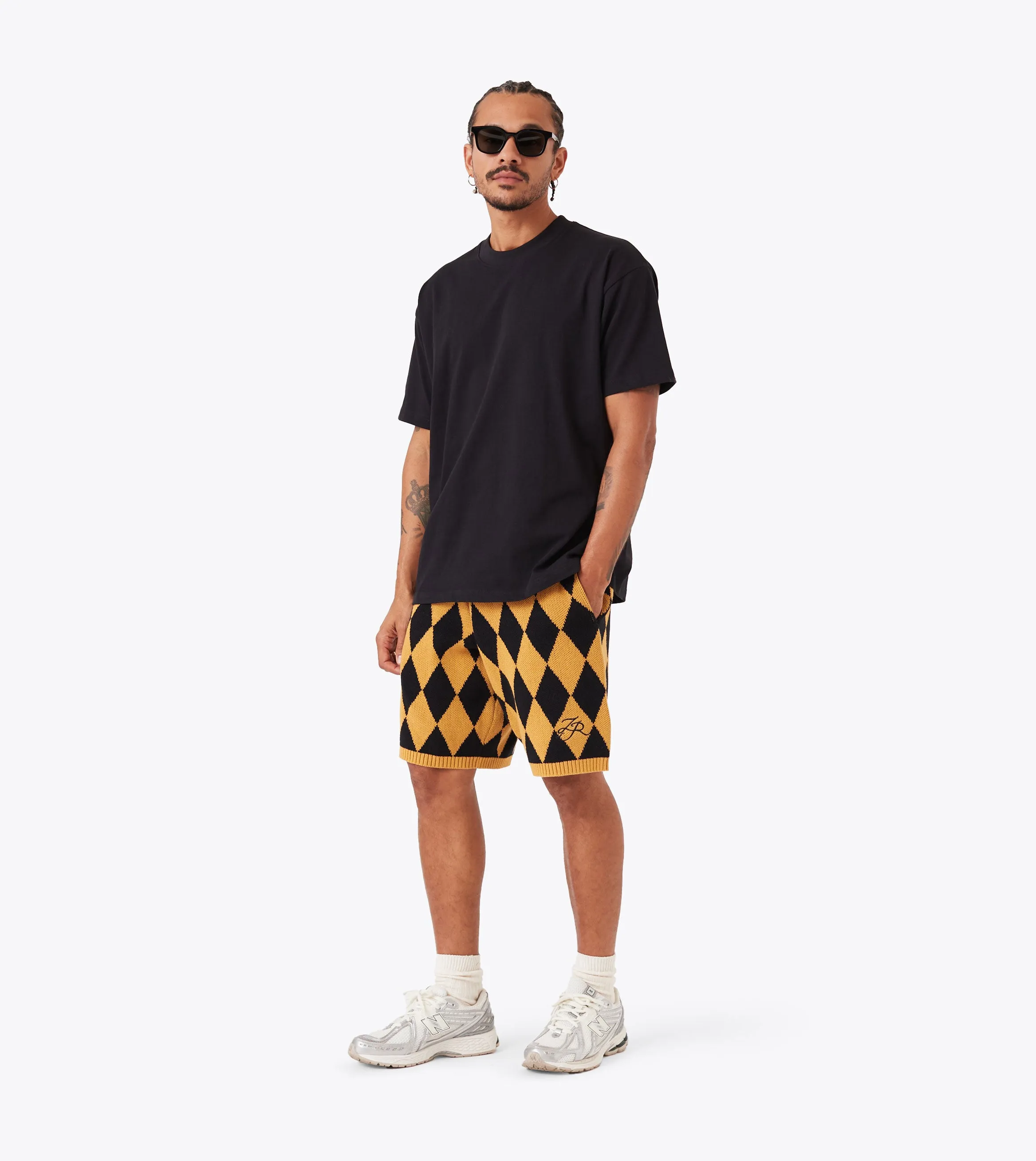 Diamond Knit Short Amber/Black sold by Zanerobe product image thumbnail 2