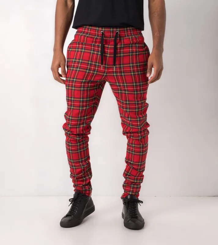 Tartan Unblockshot Chino Red sold by Zanerobe