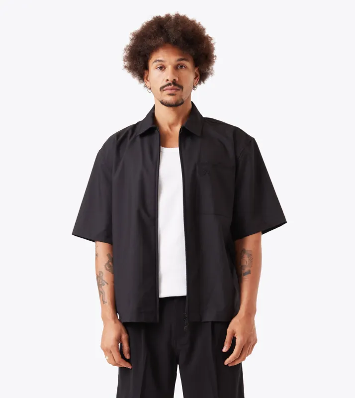Boxy SS Overshirt 2.0 Black sold by Zanerobe