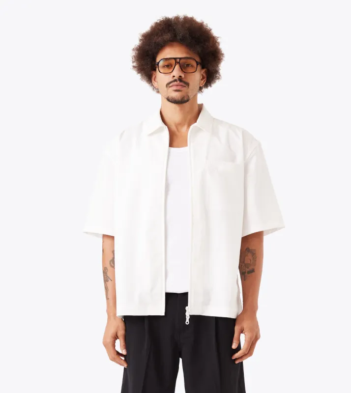 Boxy SS Overshirt 2.0 Vintage White sold by Zanerobe