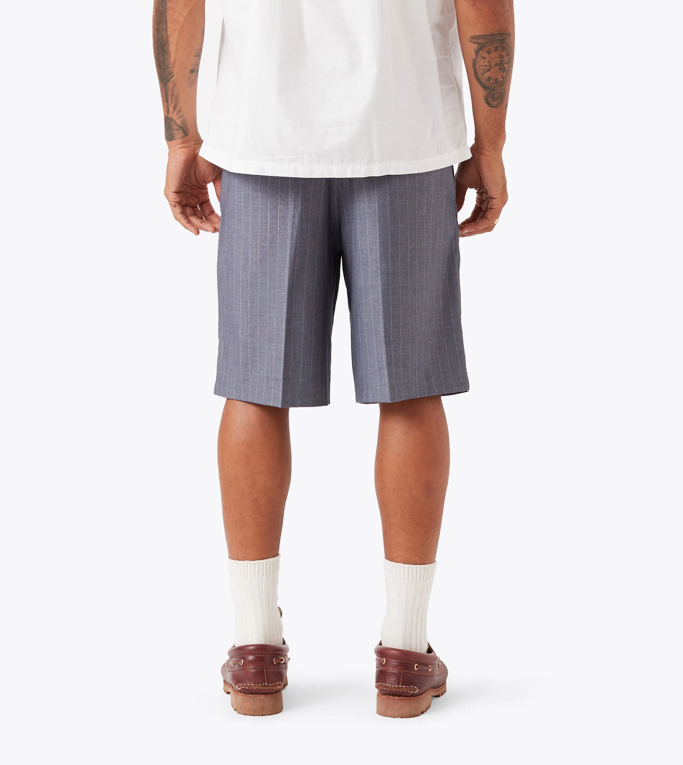 Pinstripe Flow Short Grey sold by Zanerobe product image thumbnail 5