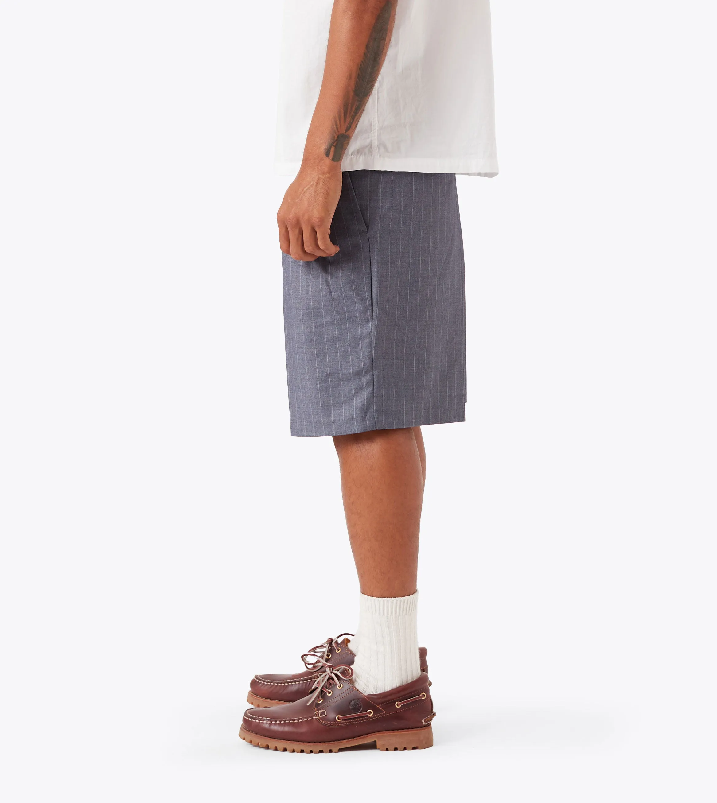 Pinstripe Flow Short Grey sold by Zanerobe product image thumbnail 4