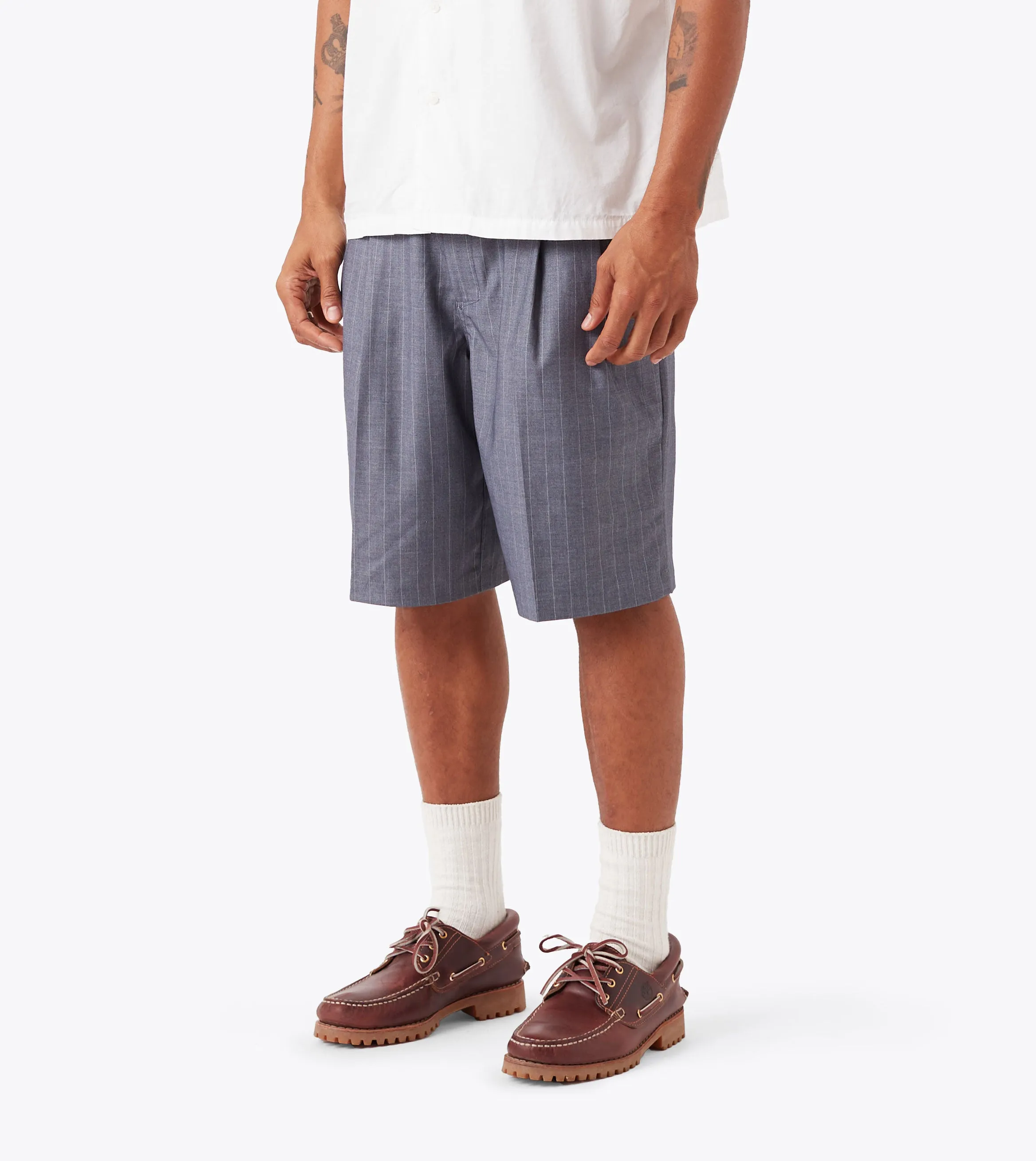 Pinstripe Flow Short Grey sold by Zanerobe product image thumbnail 3