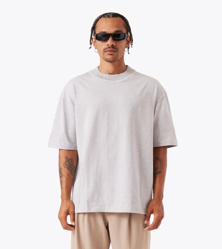 Stitched Lounge Tee Grey Marle sold by Zanerobe