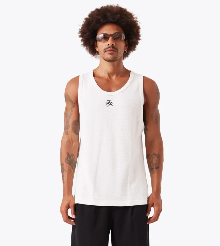 Waffle Tank Vintage White sold by Zanerobe