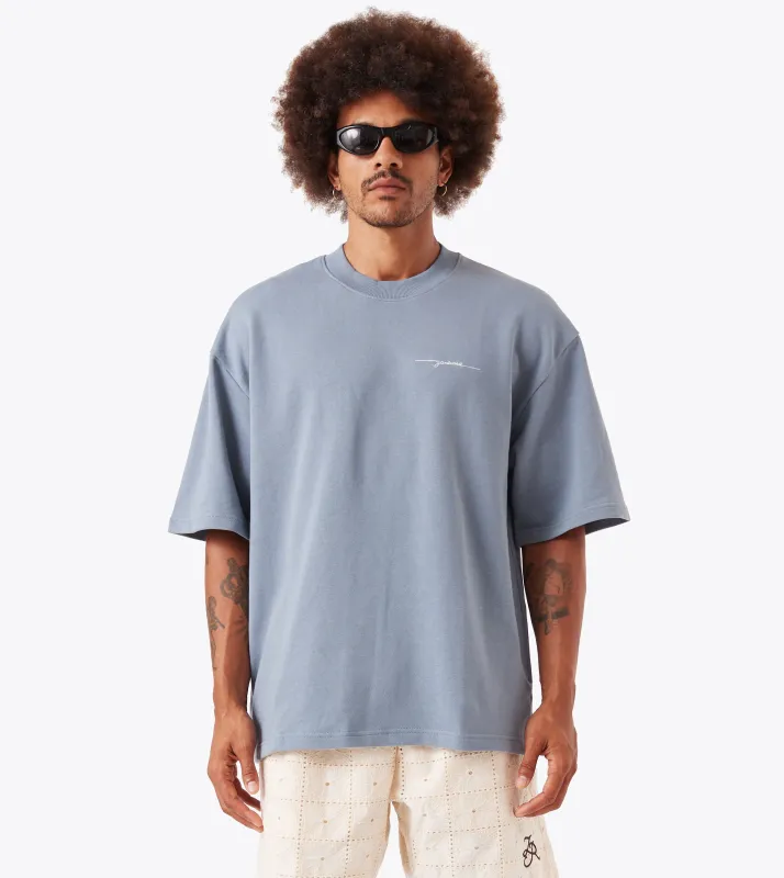 Rugger Fleece Tee Steel sold by Zanerobe