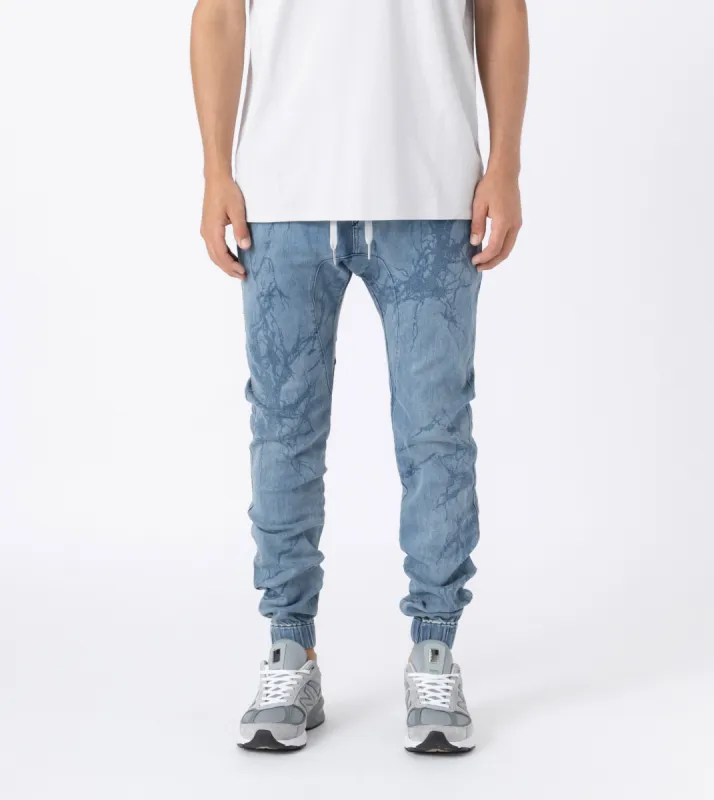 Sureshot Denim Jogger Blue Marble sold by Zanerobe