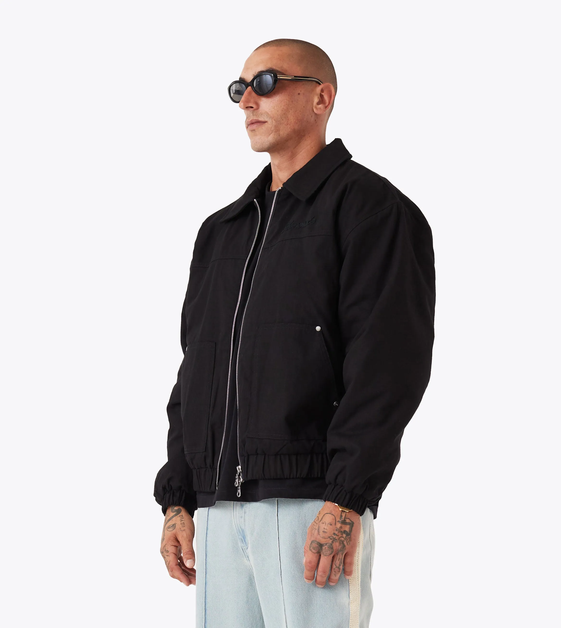 Canvas Work Jacket Washed Black sold by Zanerobe product image thumbnail 3