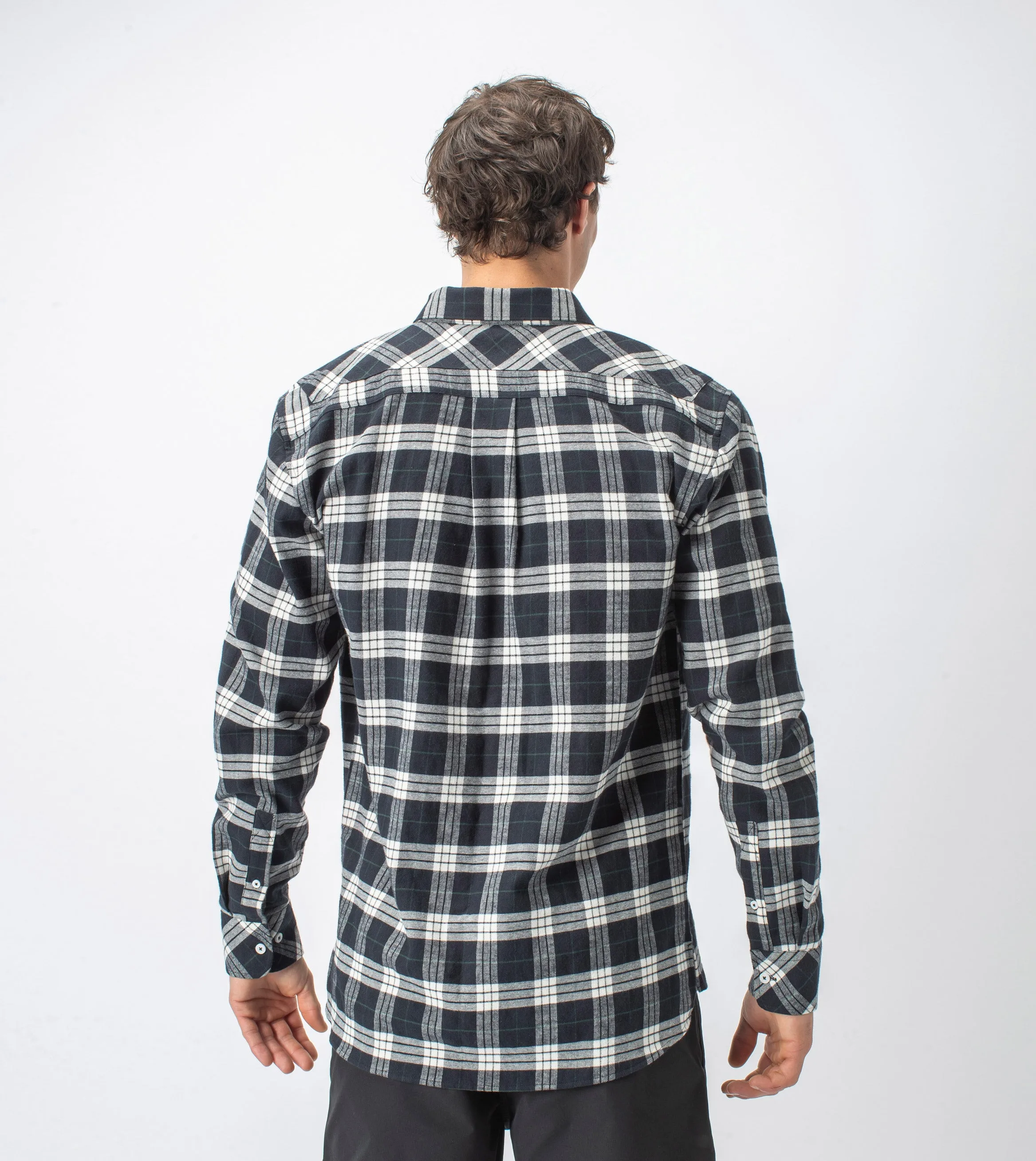 Checker Flannel LS Shirt Black/Milk sold by Zanerobe product image thumbnail 5
