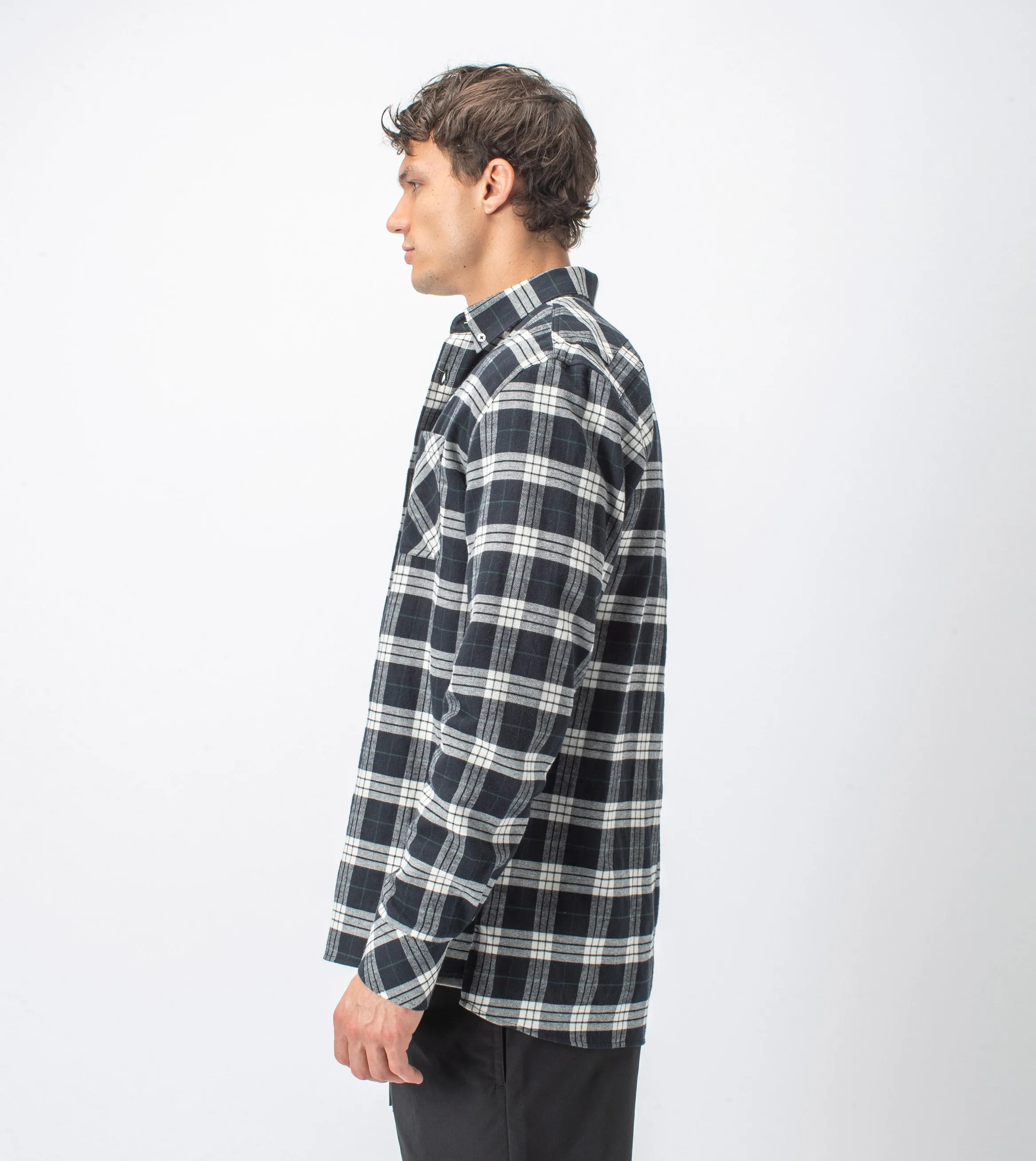 Checker Flannel LS Shirt Black/Milk sold by Zanerobe product image thumbnail 4