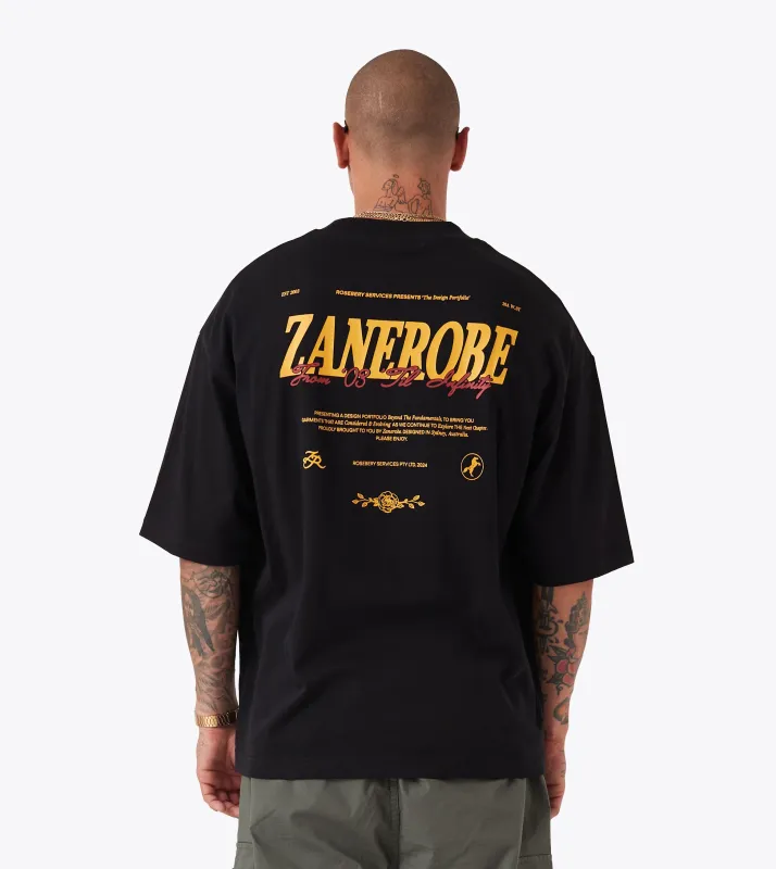 Portfolio Flow Tee Black sold by Zanerobe