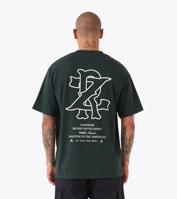 ZR Monogram Box Tee Forest sold by Zanerobe