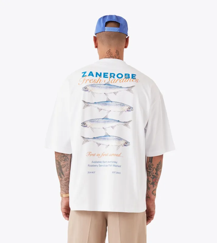 Fresh Sardines Flow Tee White sold by Zanerobe