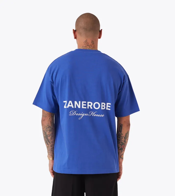 ZDH Box Tee Cobalt Blue sold by Zanerobe