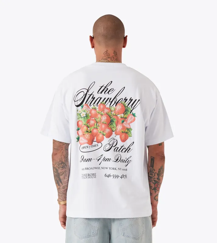 Strawberry Box Tee White sold by Zanerobe