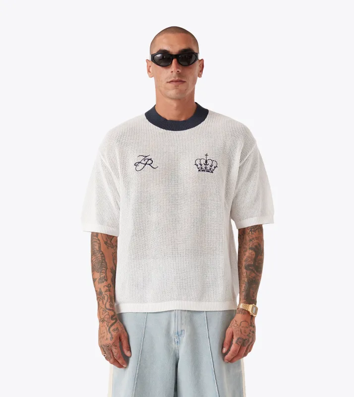 Knitted Baseball Jersey Vintage White sold by Zanerobe